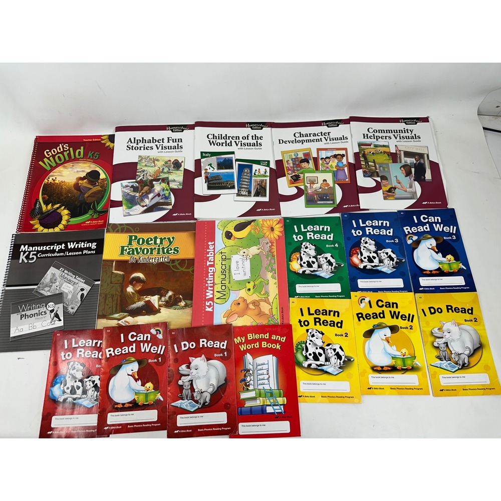Abeka K5 Kindergarten Homeschool Curriculum Lot Phonics Reading Writing Science